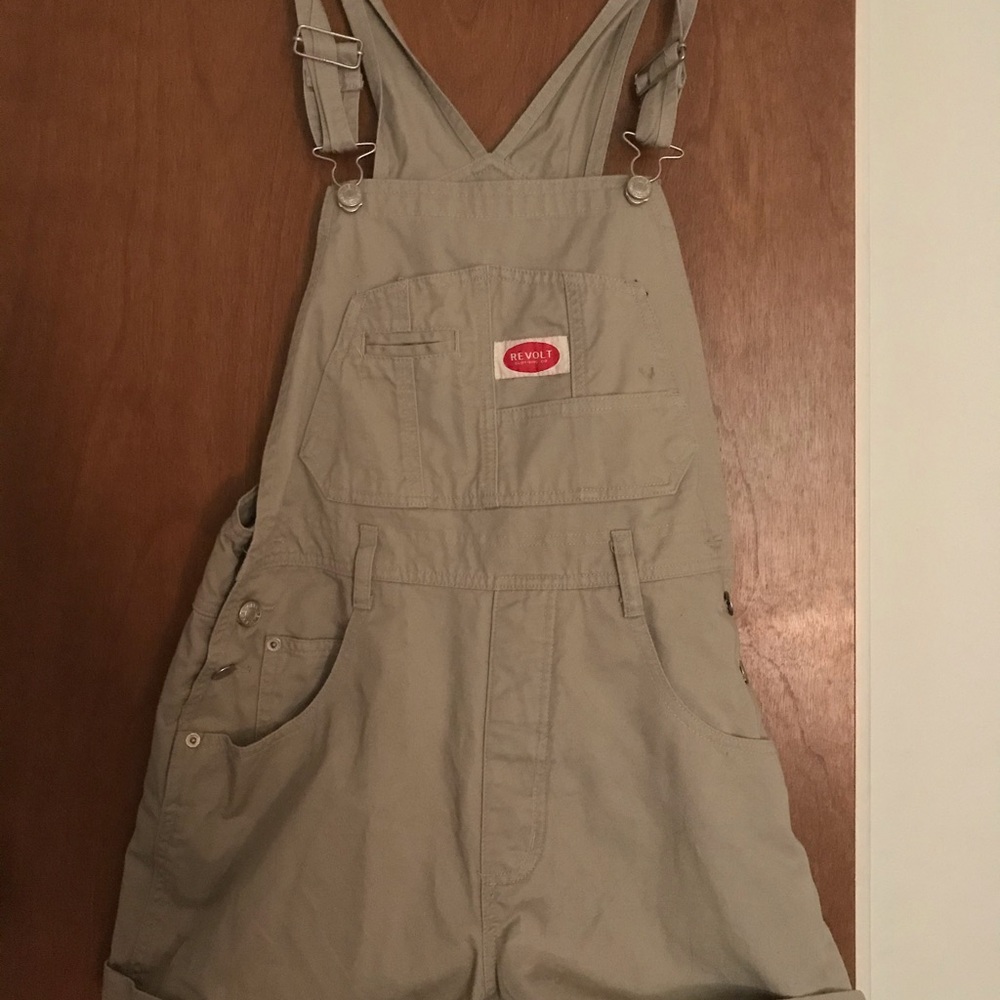 Revolt Khaki overall shorts